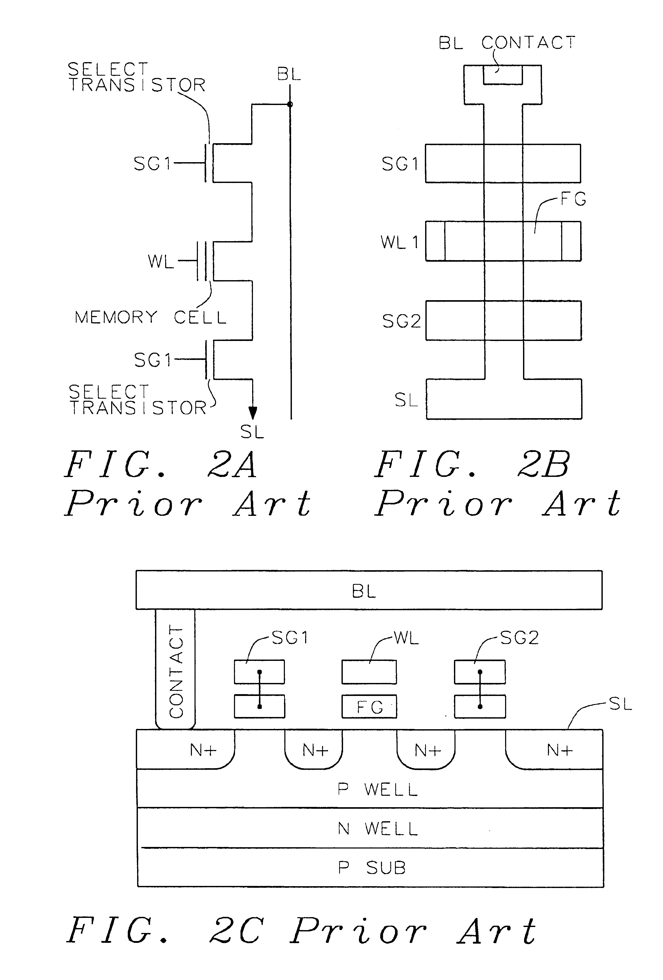 Monolithic, combo nonvolatile memory allowing byte, page and block write with no disturb and divided-well in the cell array using a unified cell structure and technology with a new scheme of decoder and layout