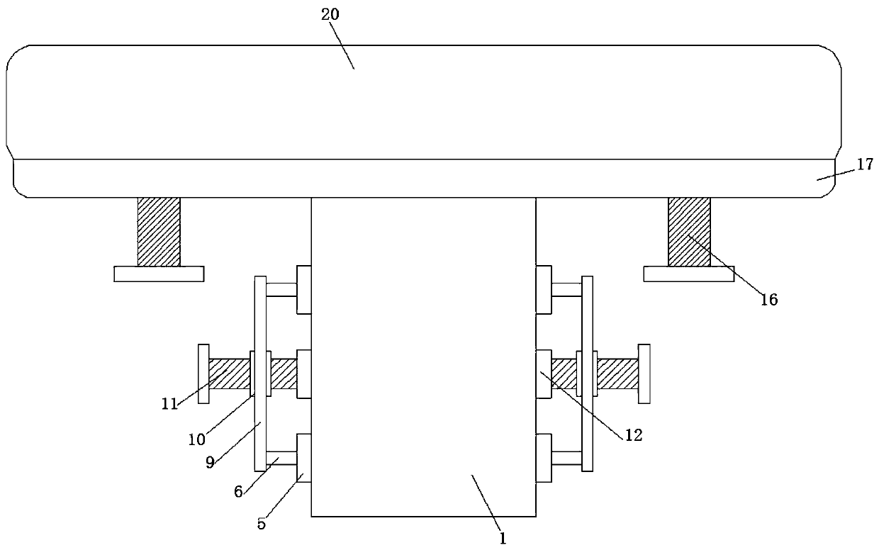 A vertical jack top extension support device