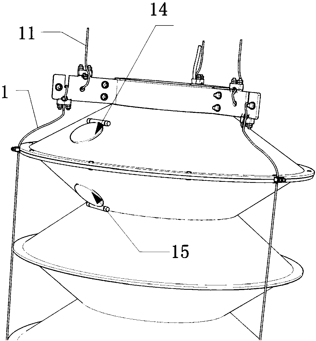 Mounting method of large storage tank floating tray guide pipe flexible sealing device