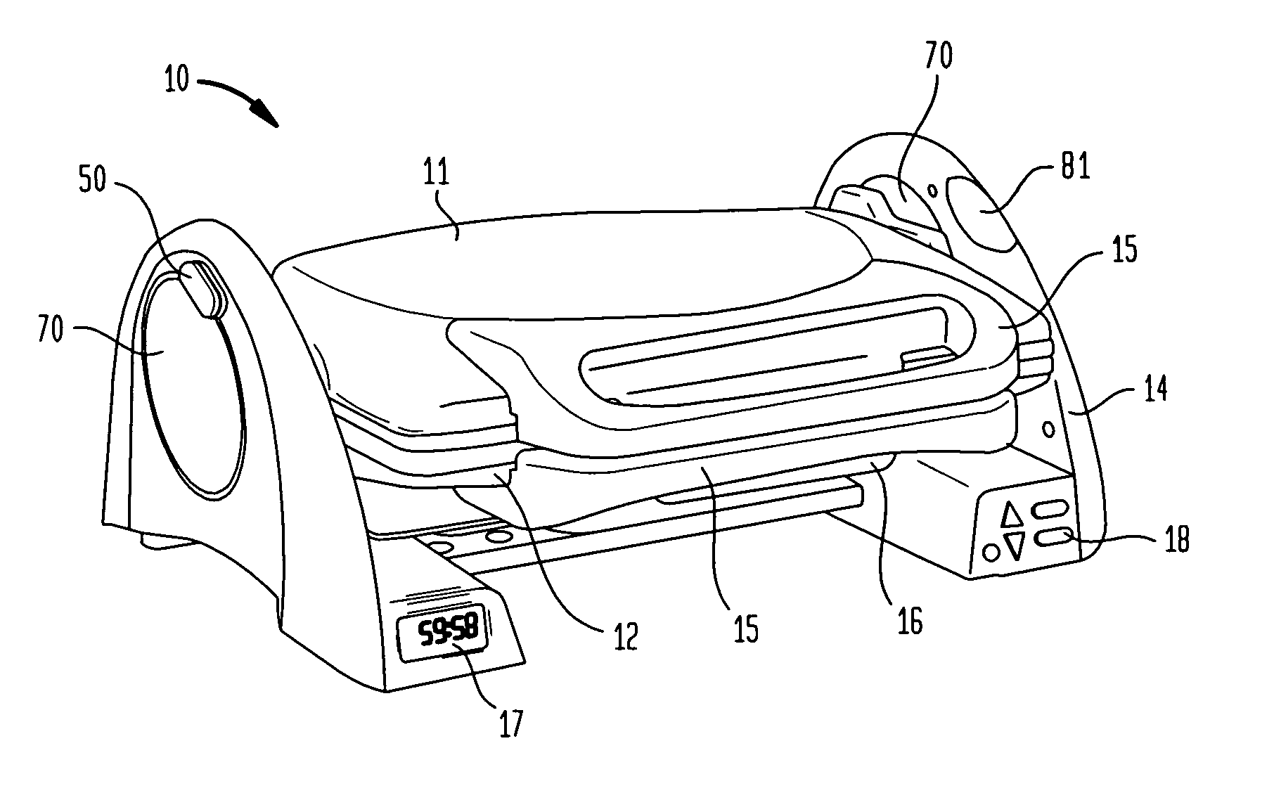 Tiltable pannini grill