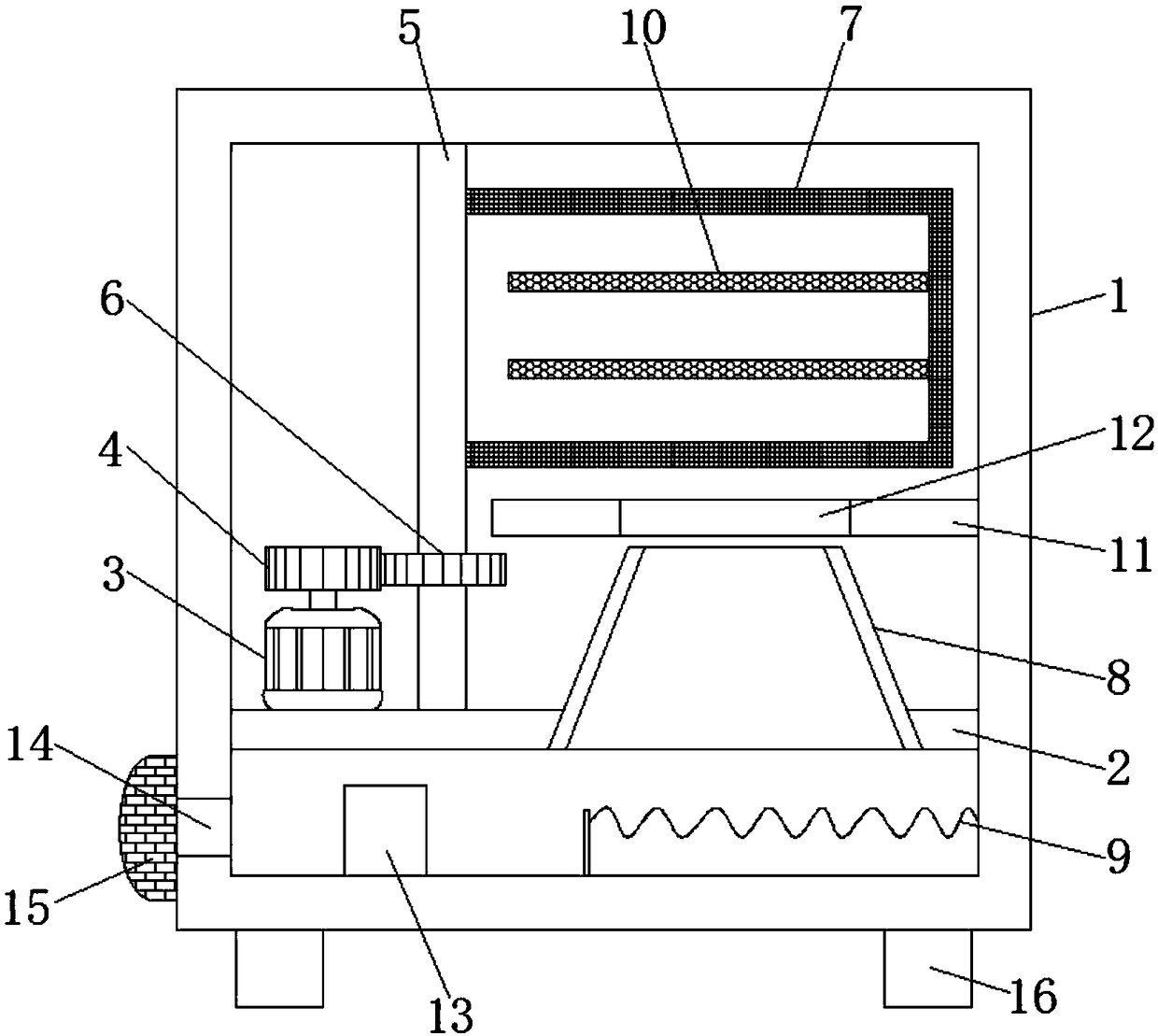 Printing, dyeing and drying equipment with dedusting function for spinning