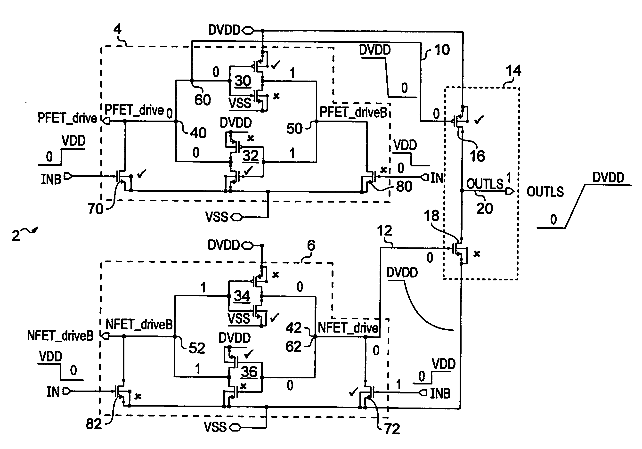 Level shifting circuitry