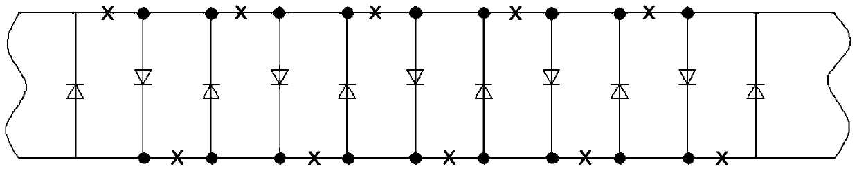 Festival decoration lamp string with multiple parallel wires and preparation method of festival decoration lamp string