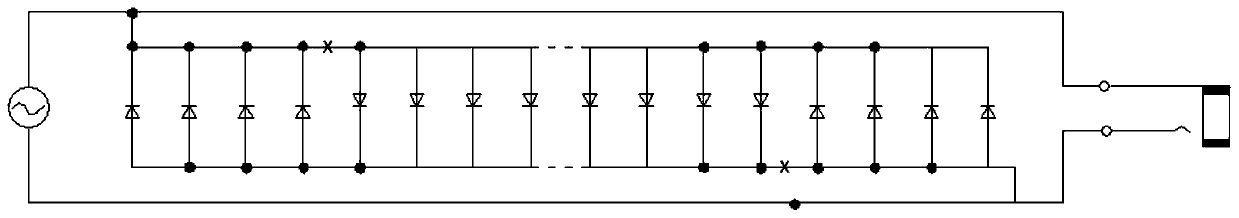 Festival decoration lamp string with multiple parallel wires and preparation method of festival decoration lamp string