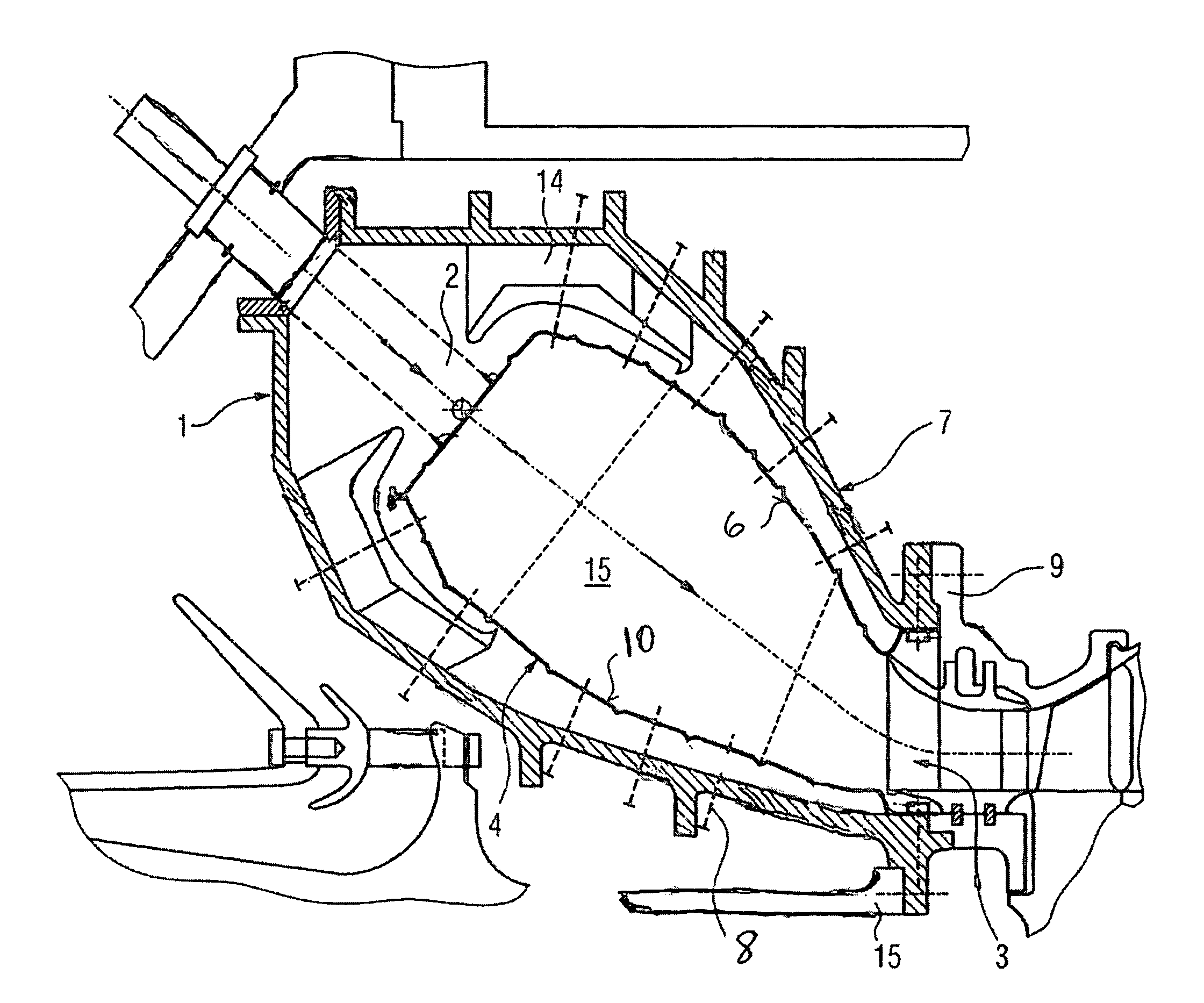 Combustion chamber for combusting a combustible fluid mixture