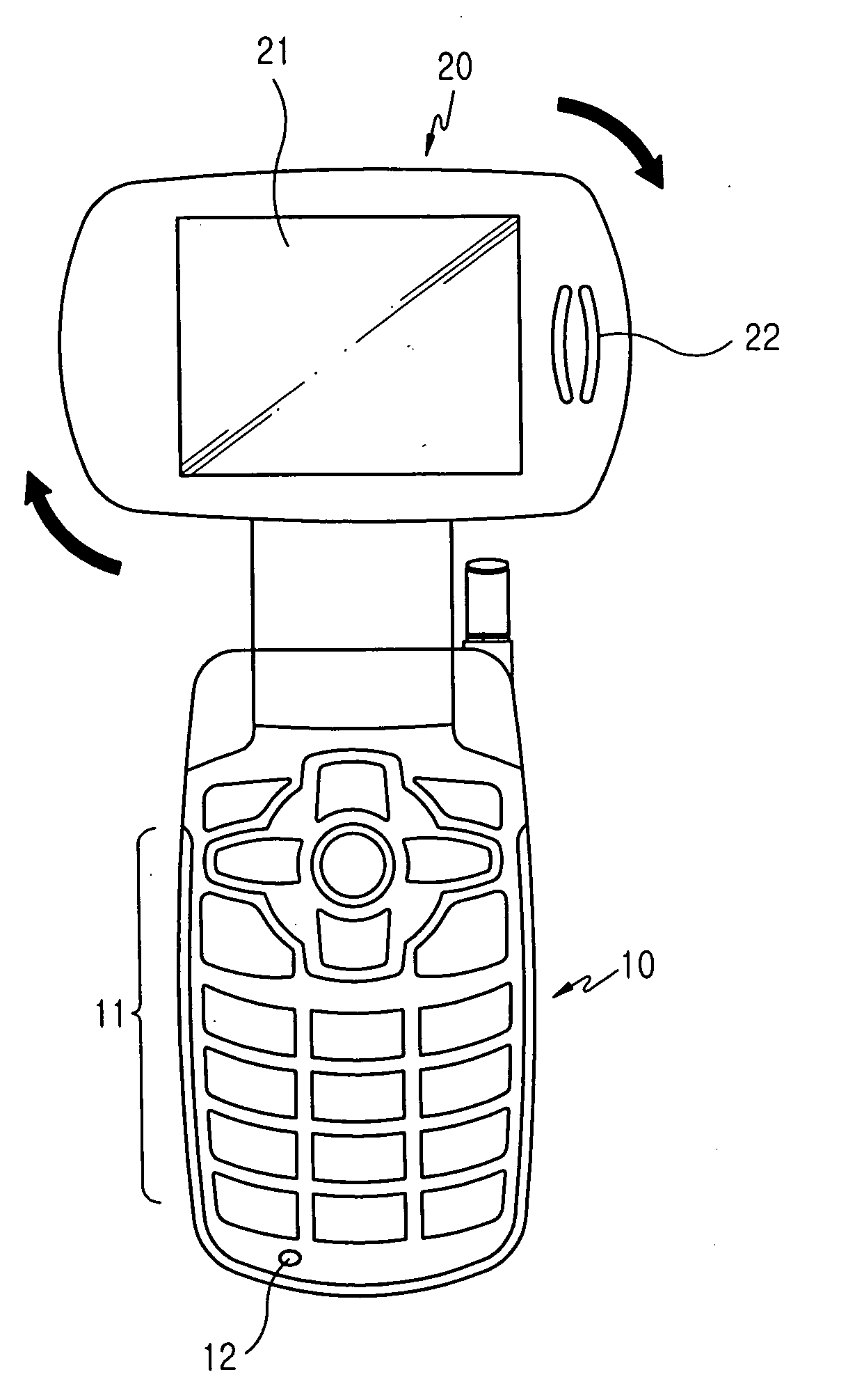 Hinge device for mobile phone having rotation type display