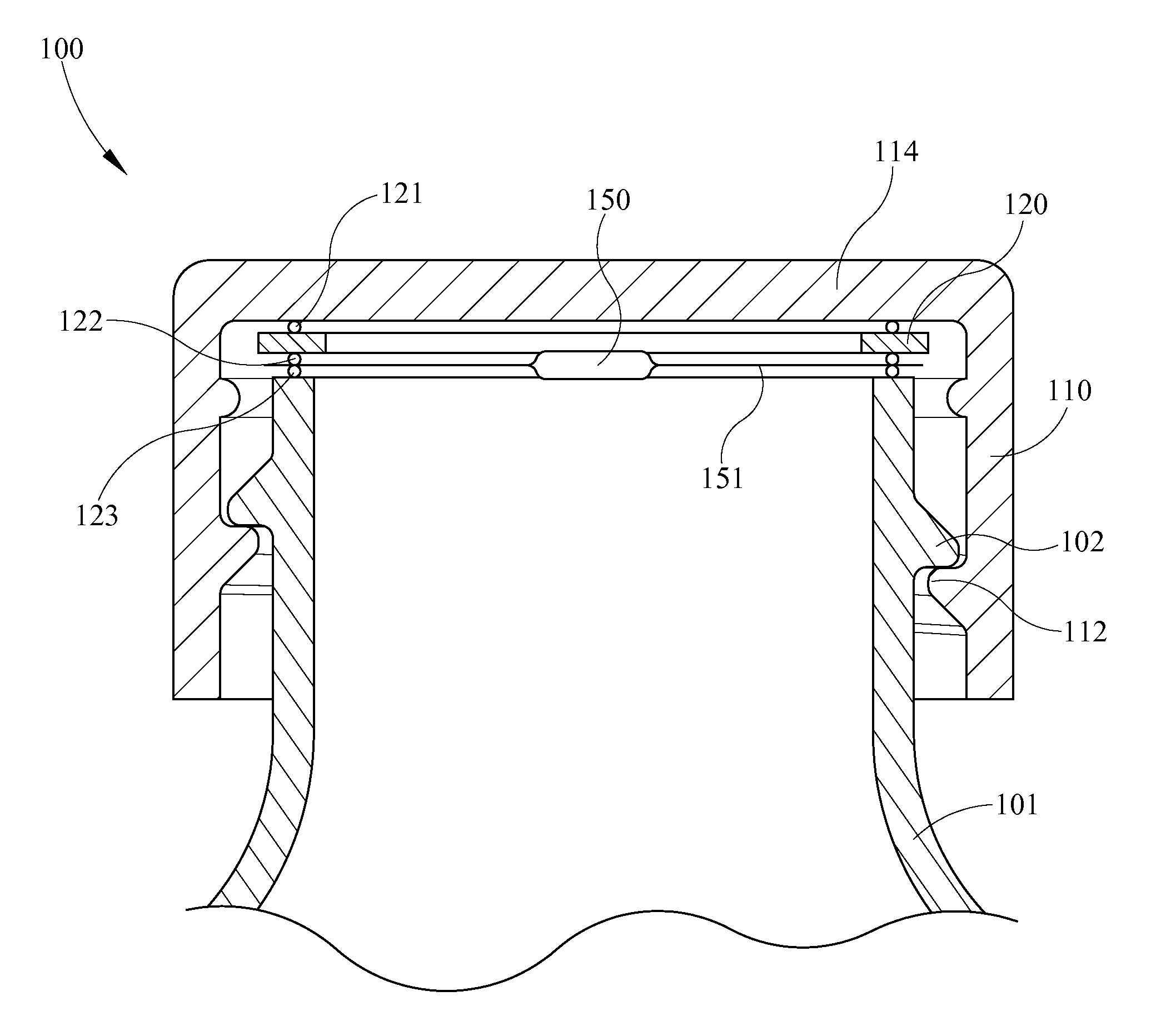 Closure having RFID and foil