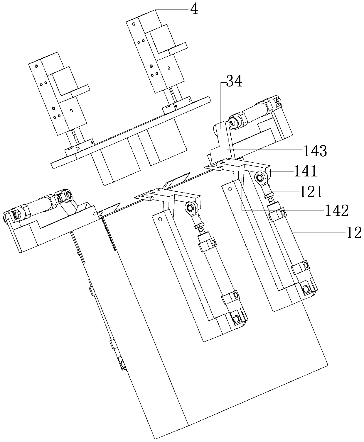 Automatic edge-folding device for box bottom of notebook computer outer box, and edge-folding method of automatic edge-folding device