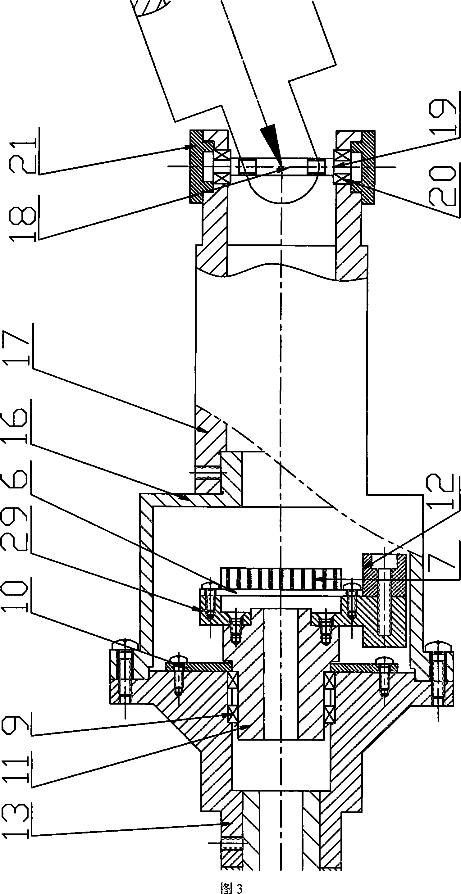 Non-excavated underground pipe line attitude angle measuring sensing head