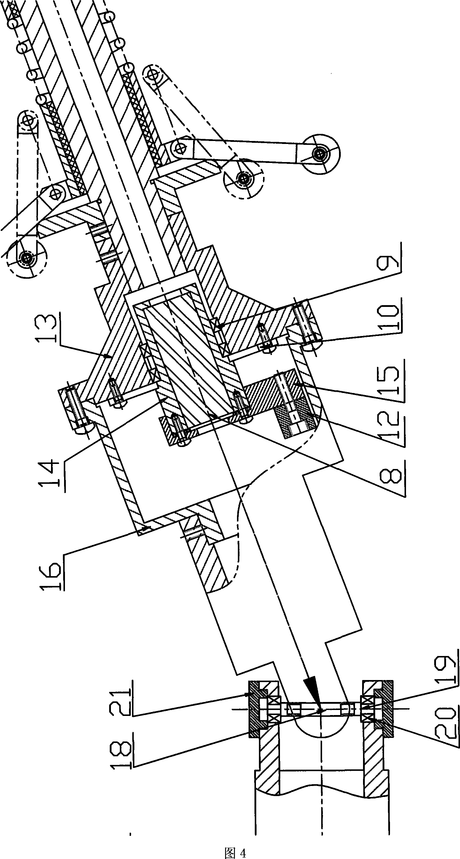 Non-excavated underground pipe line attitude angle measuring sensing head