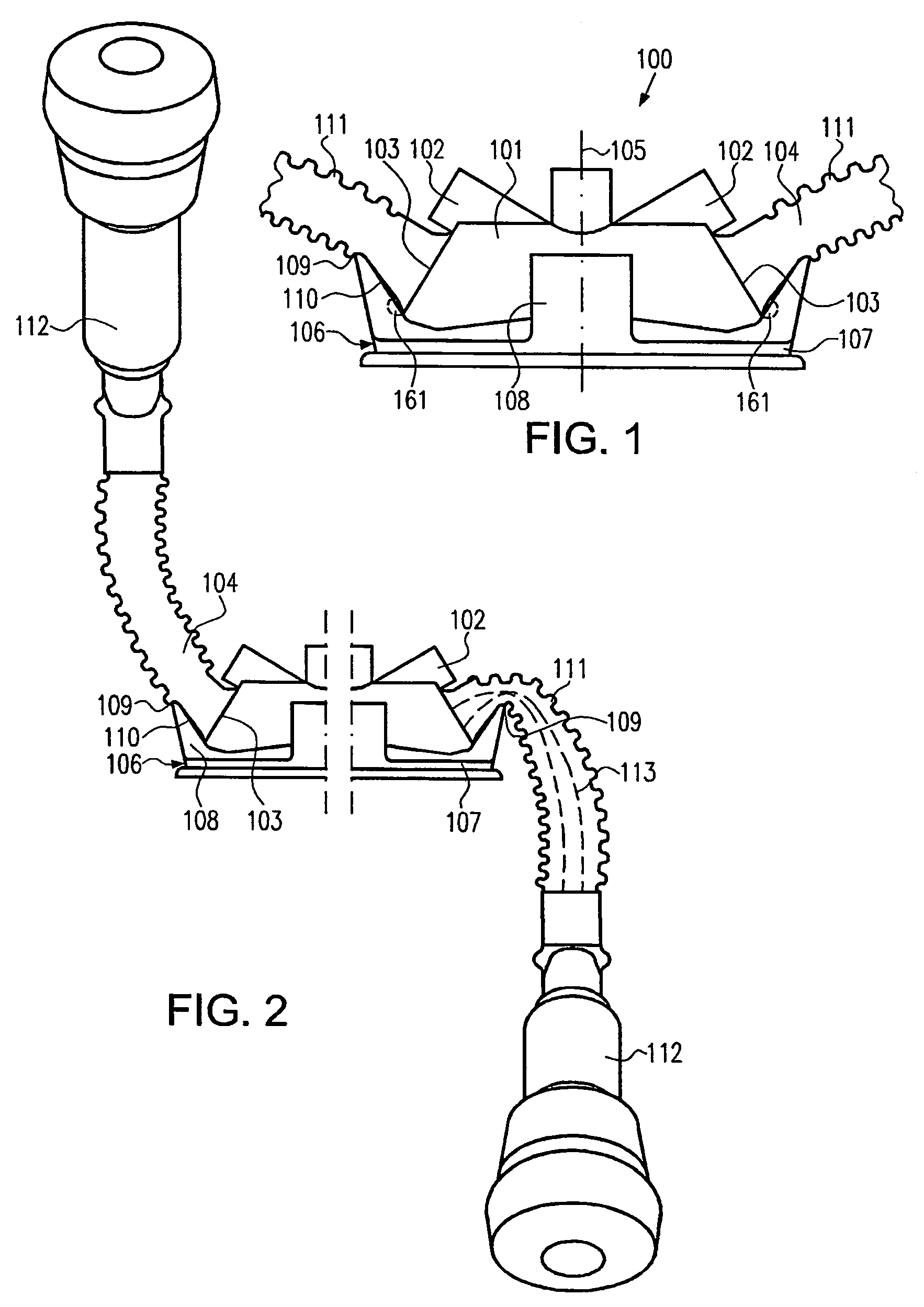 Milk collecting piece with a kink element for defined kinking of a milk tube