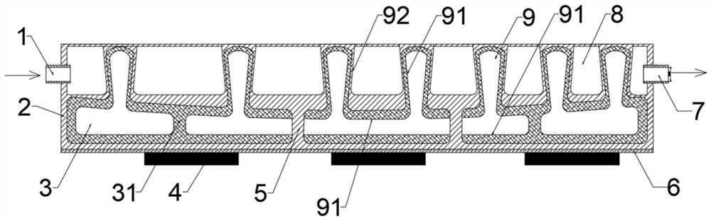 A composite liquid-cooled heat pipe radiator