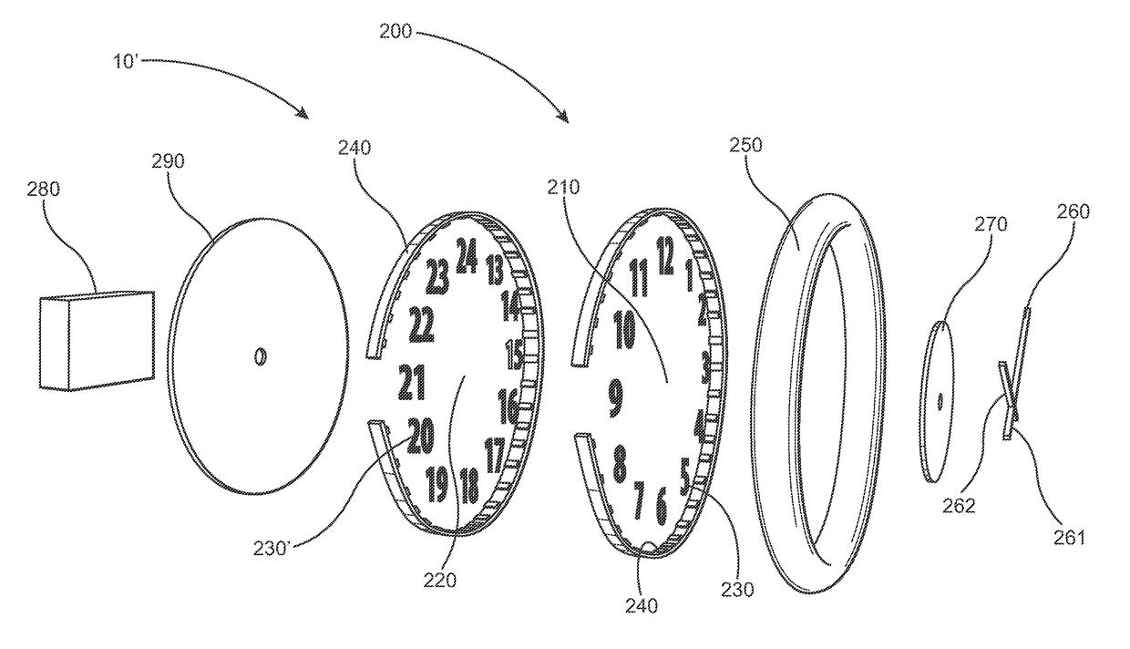 Time keeping assembly with plurality of display appearances and associated systems