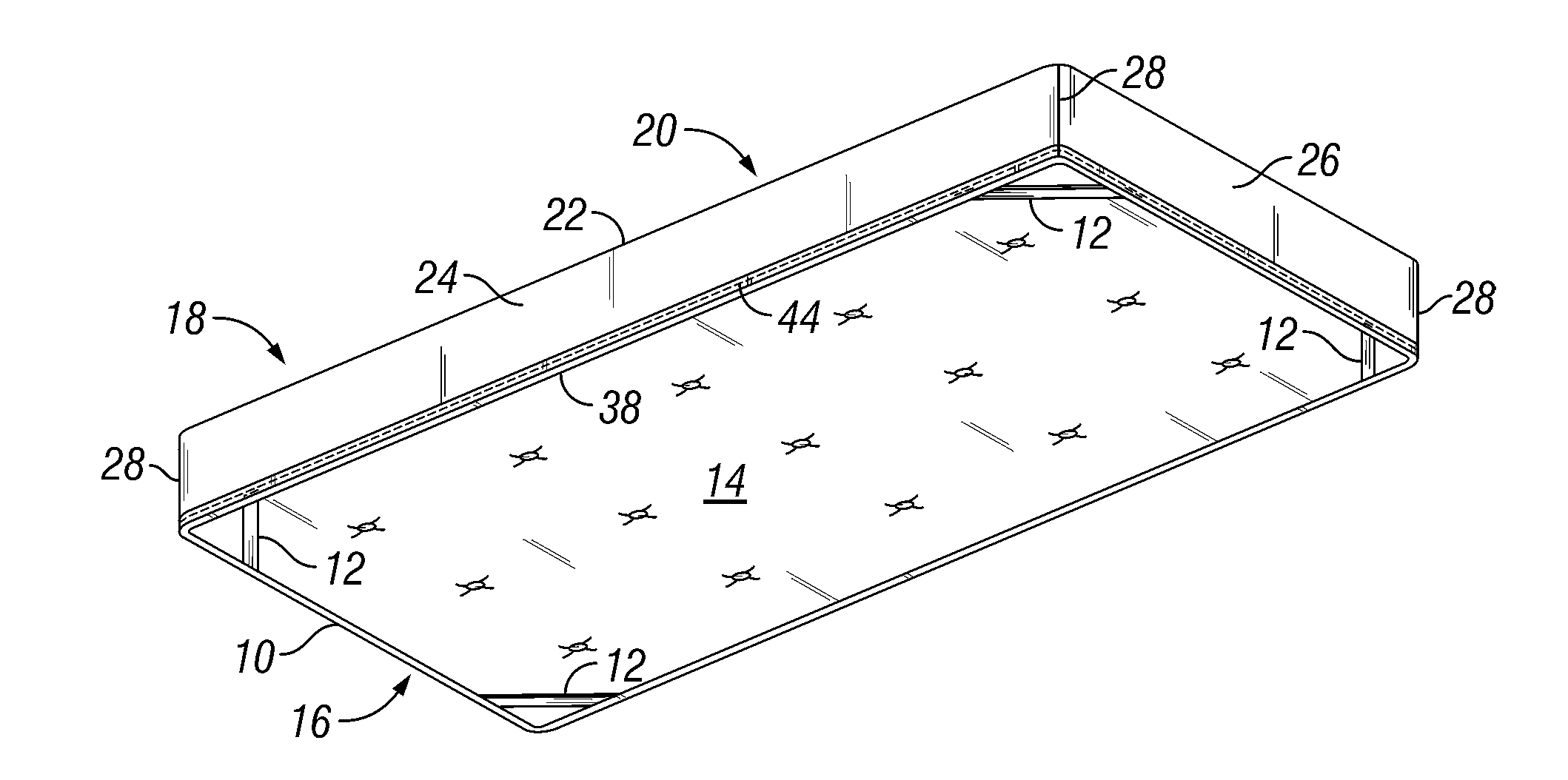 Fitted covering having diagonal elastic bands