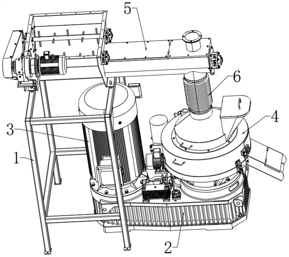 Energy-saving granulating and forming equipment for manufacturing biomass fuel