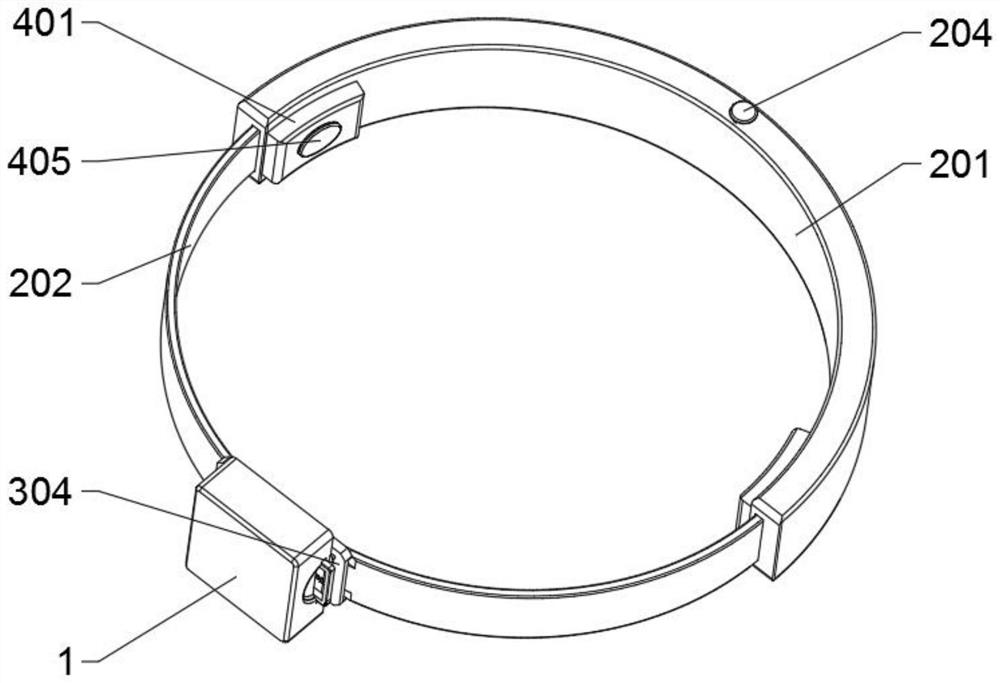 Windowless ring main unit internal contact temperature inspection device