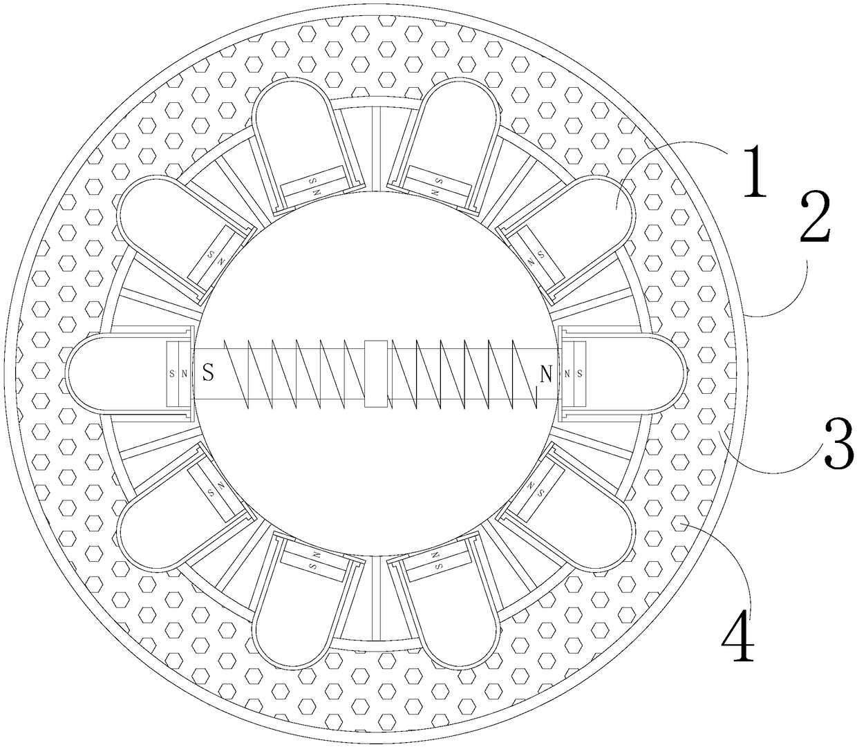 Processing device for rapidly knocking sand block based on magnetic principle