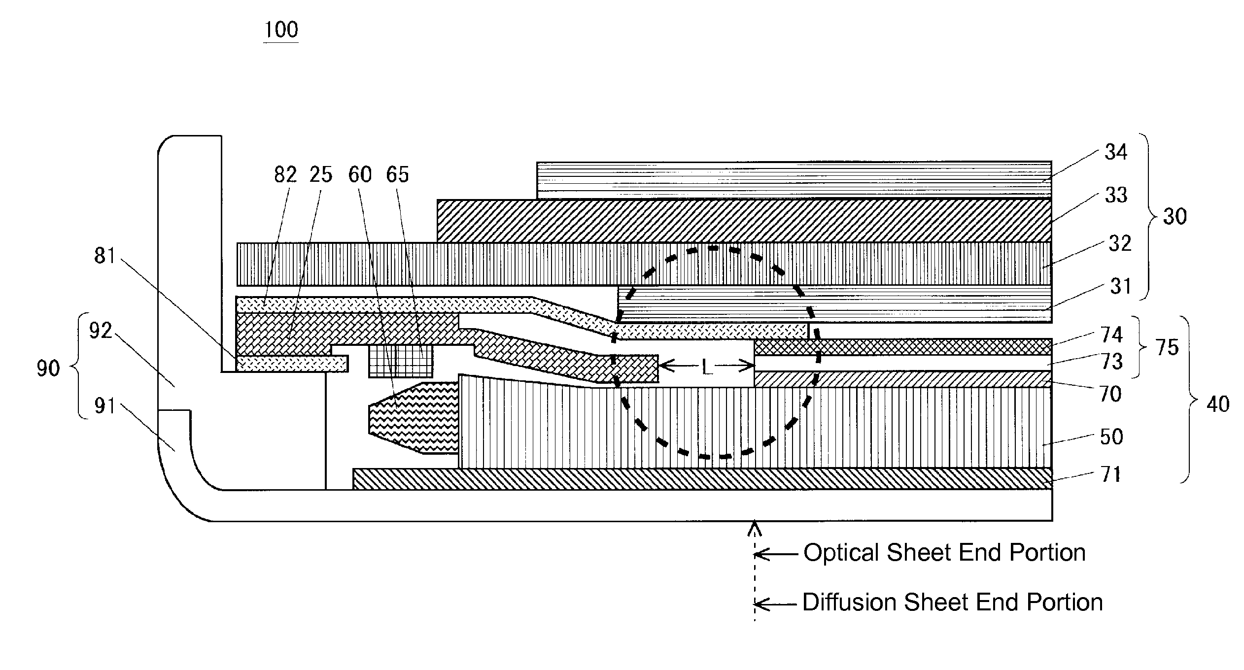 Illuminating device and display device provided with same