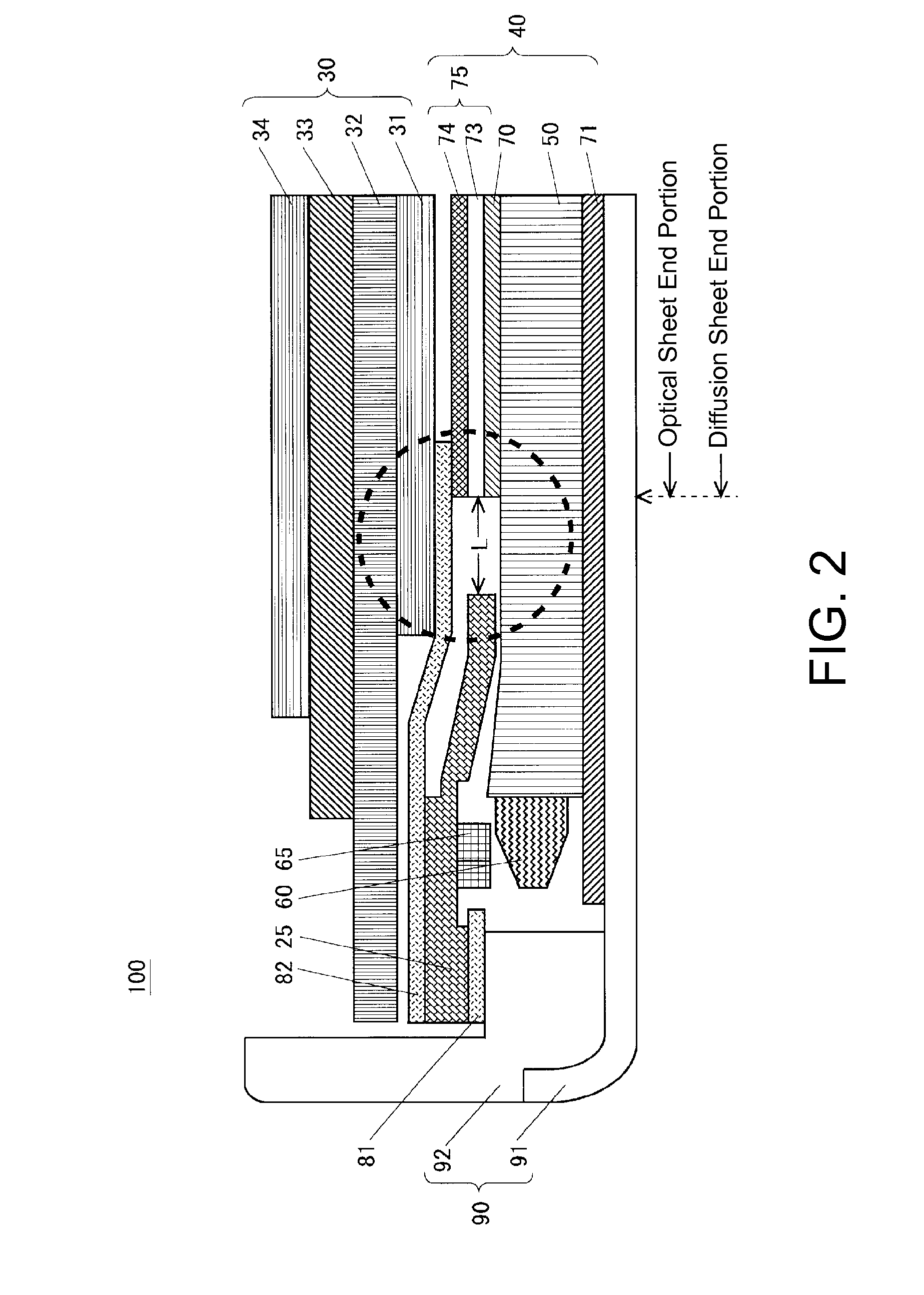 Illuminating device and display device provided with same