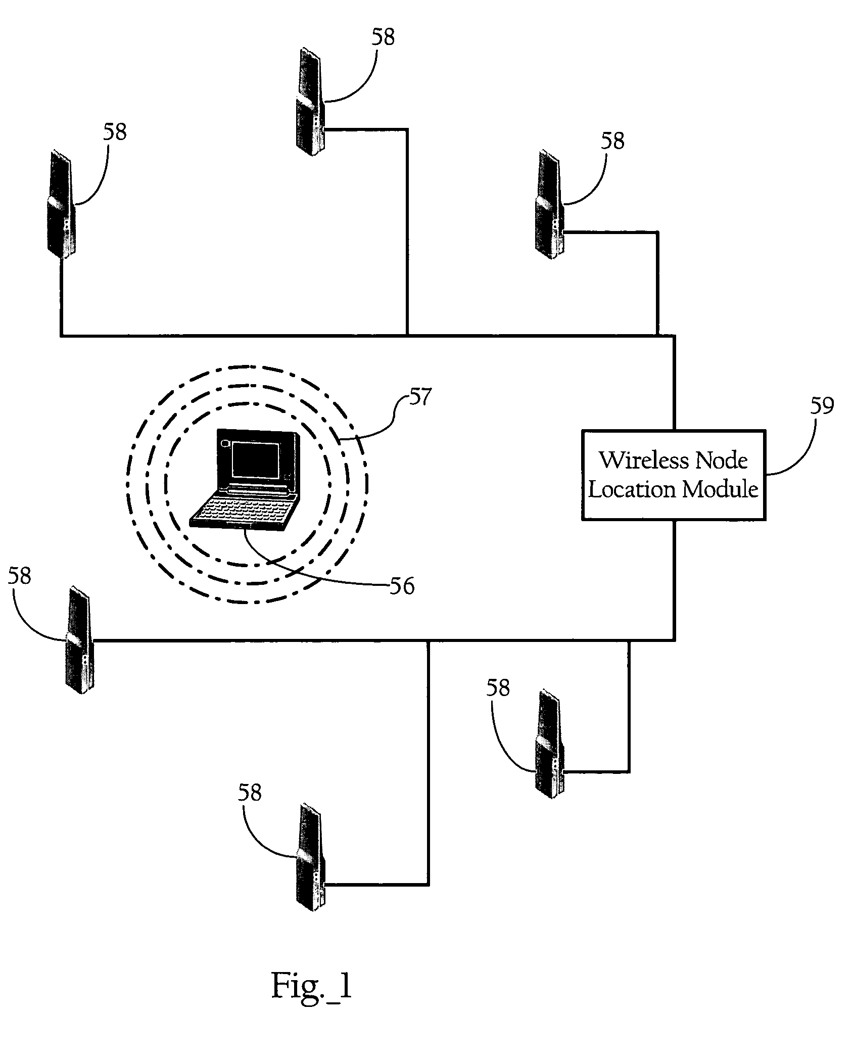 Wireless node location mechanism responsive to observed propagation characteristics of wireless network infrastructure signals