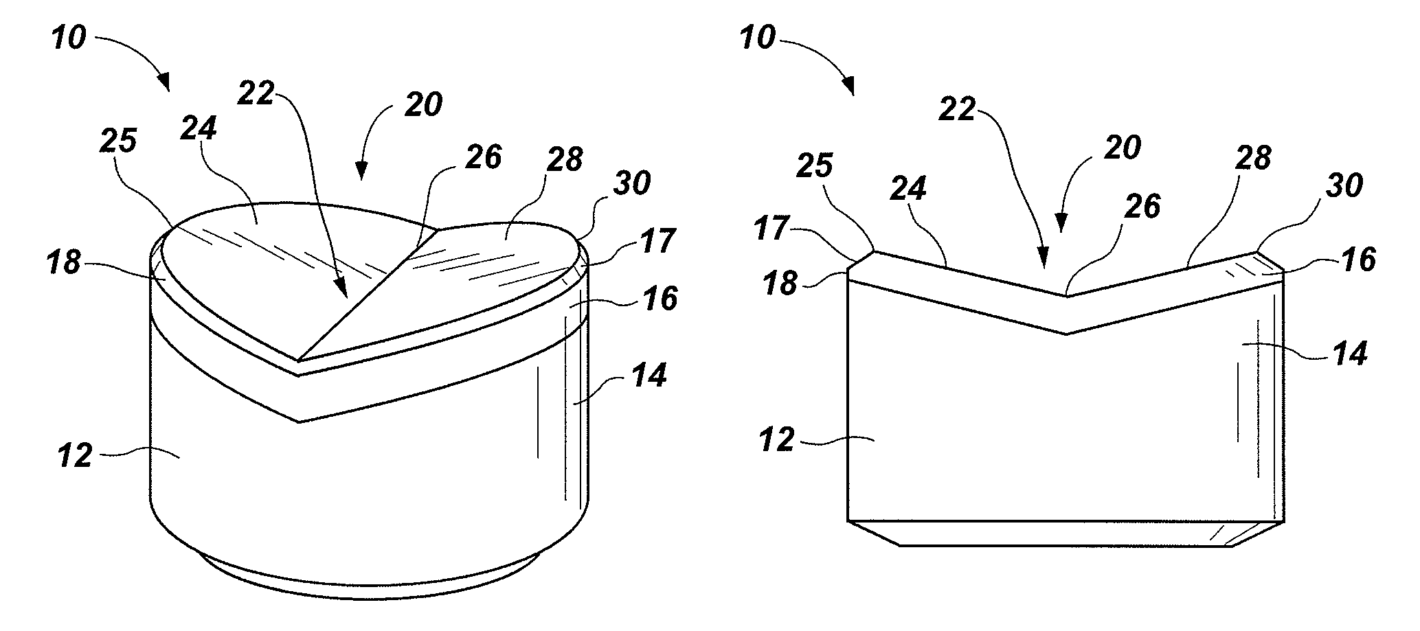 Cutting elements including cutting tables with shaped faces configured to provide continuous effective positive back rake angles, drill bits so equipped and methods of drilling