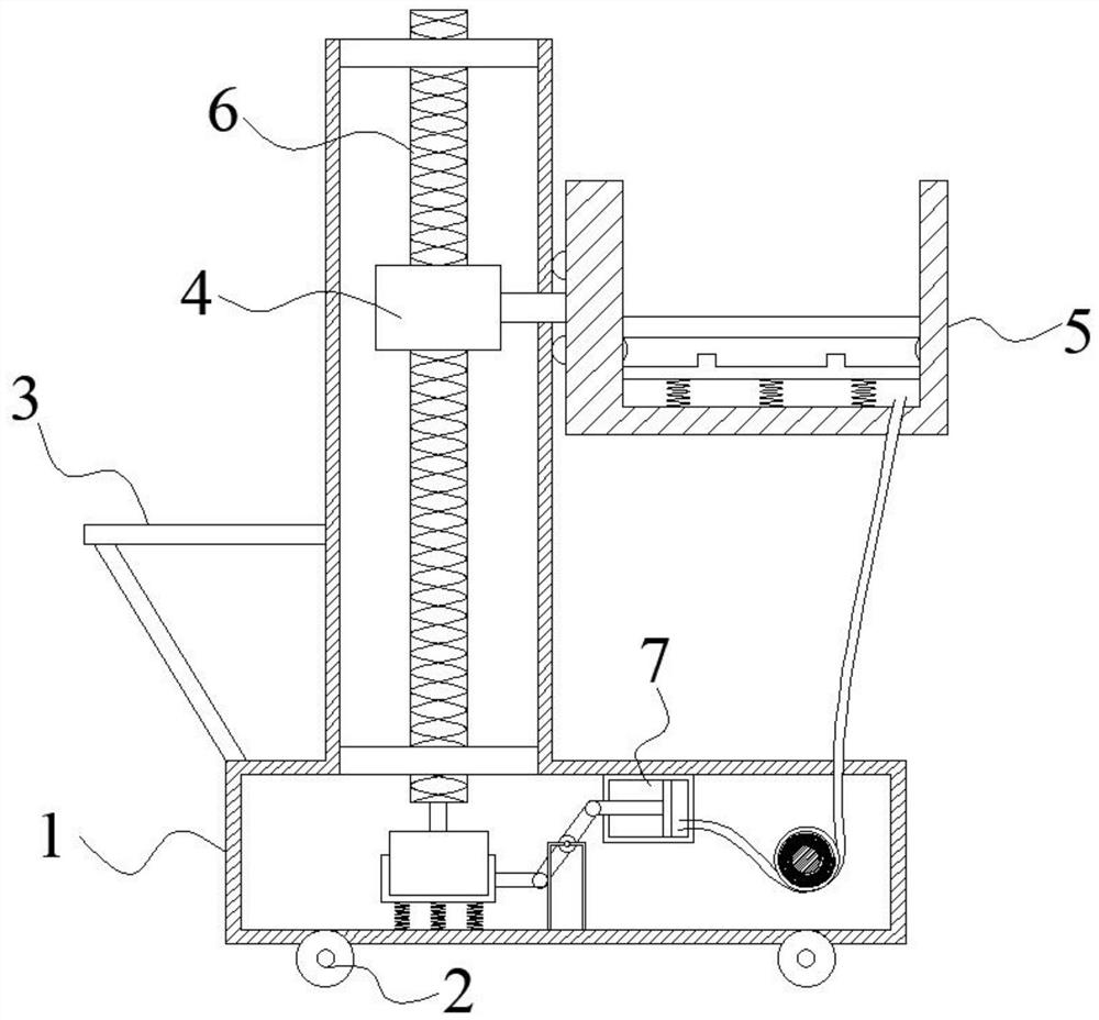 A prefabricated material lifting device for building decoration