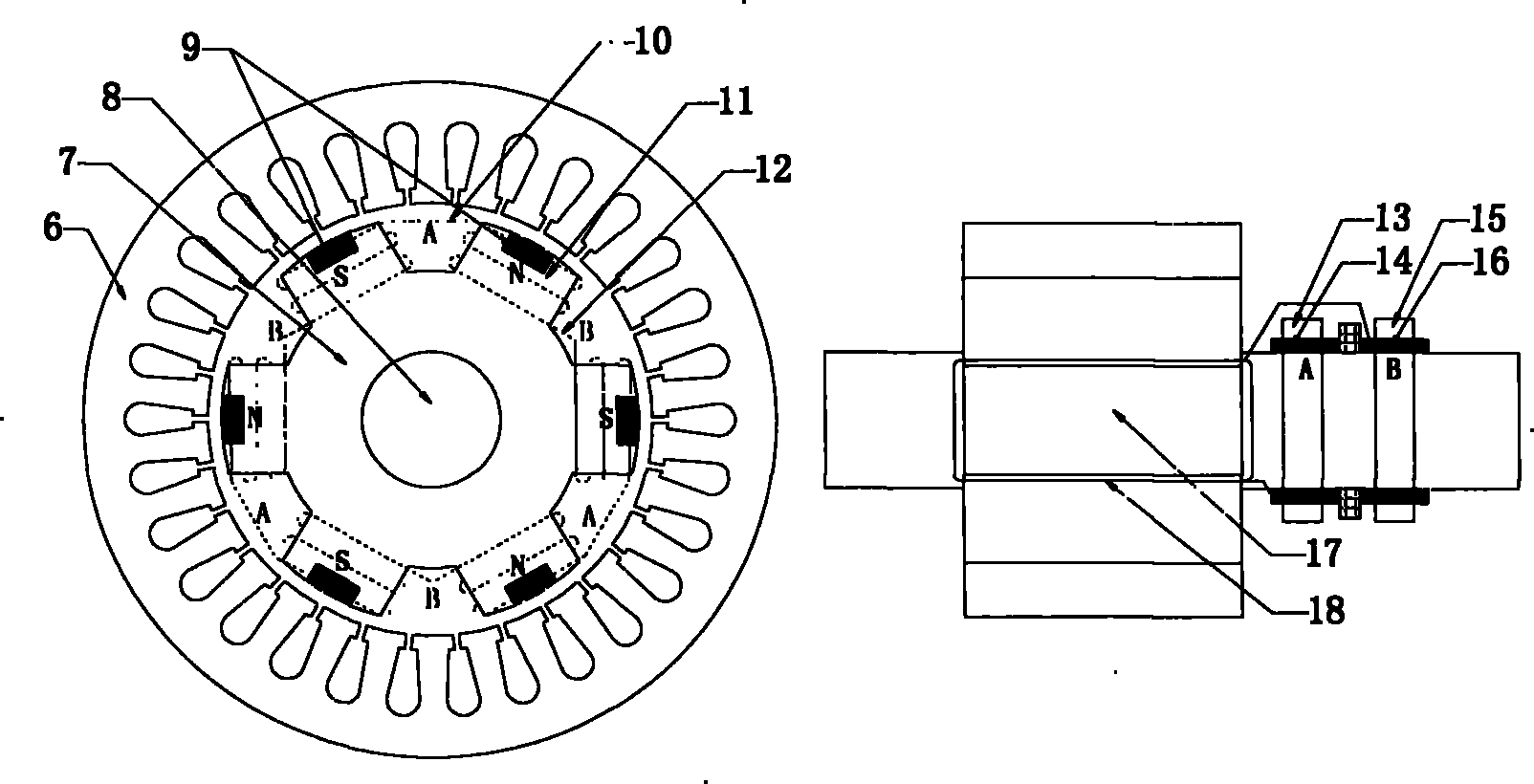 Novel synchronous electric motor and electric motor control system