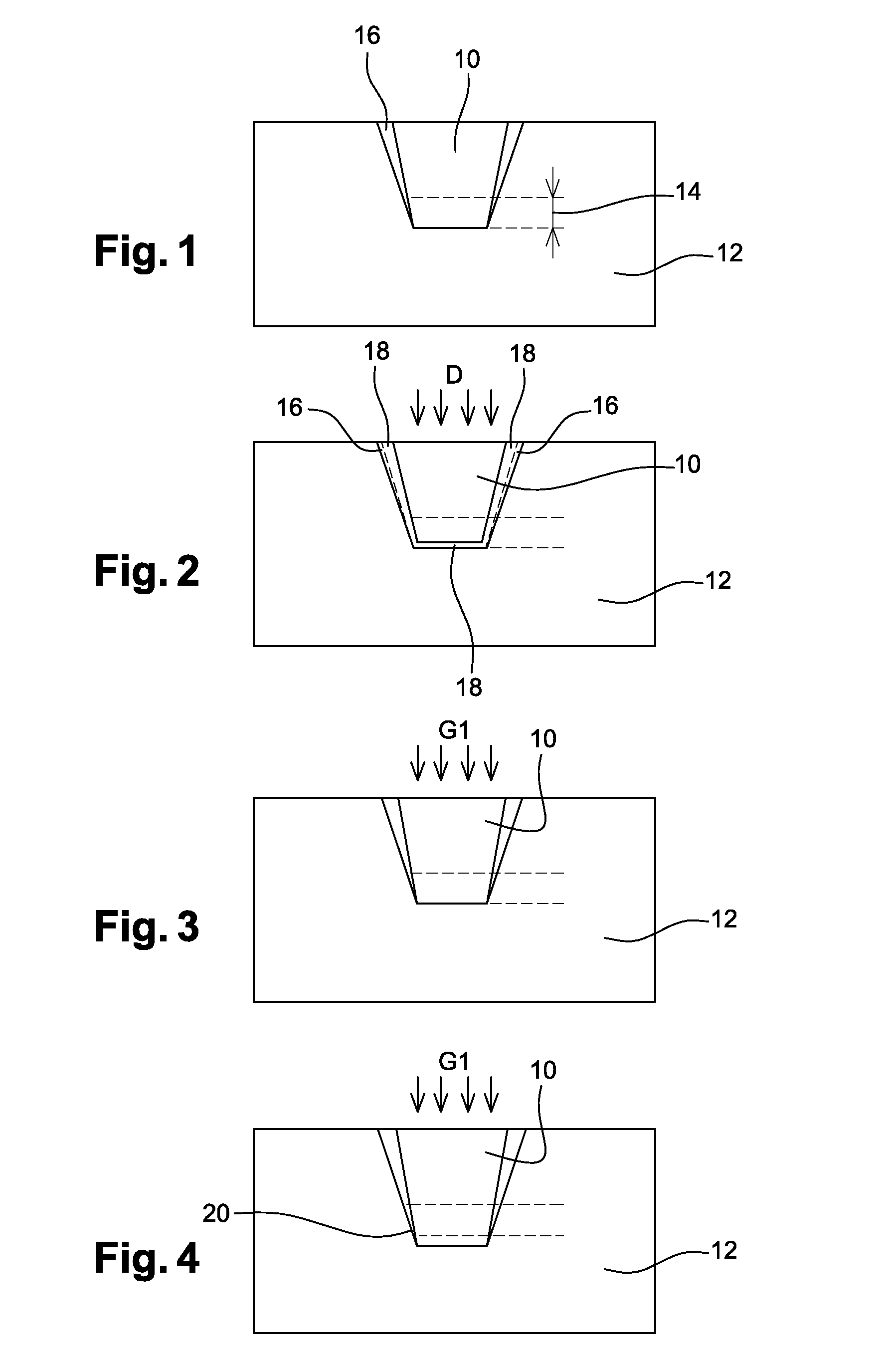 Method for producing a deep trench in a microelectronic component substrate