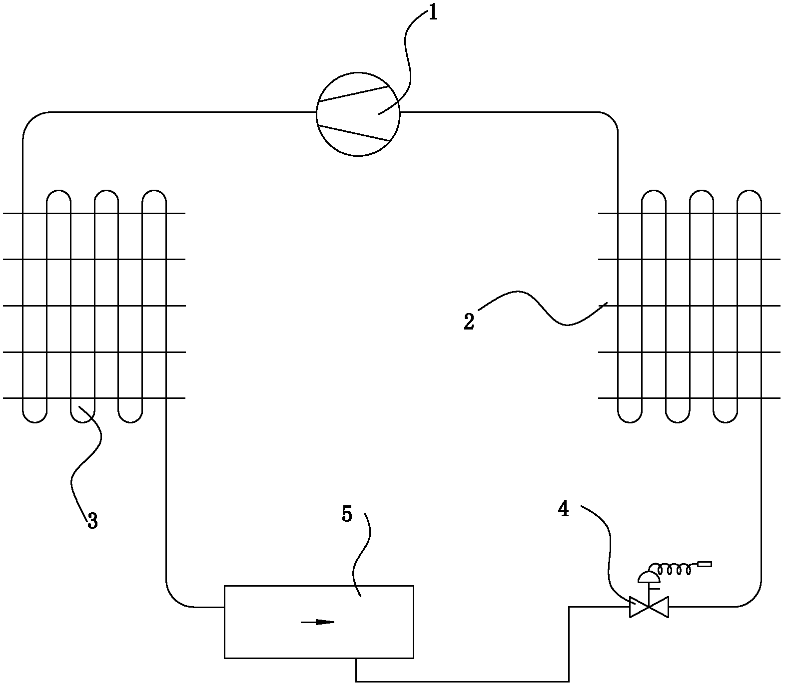 Heat pump system and flow measuring method thereof