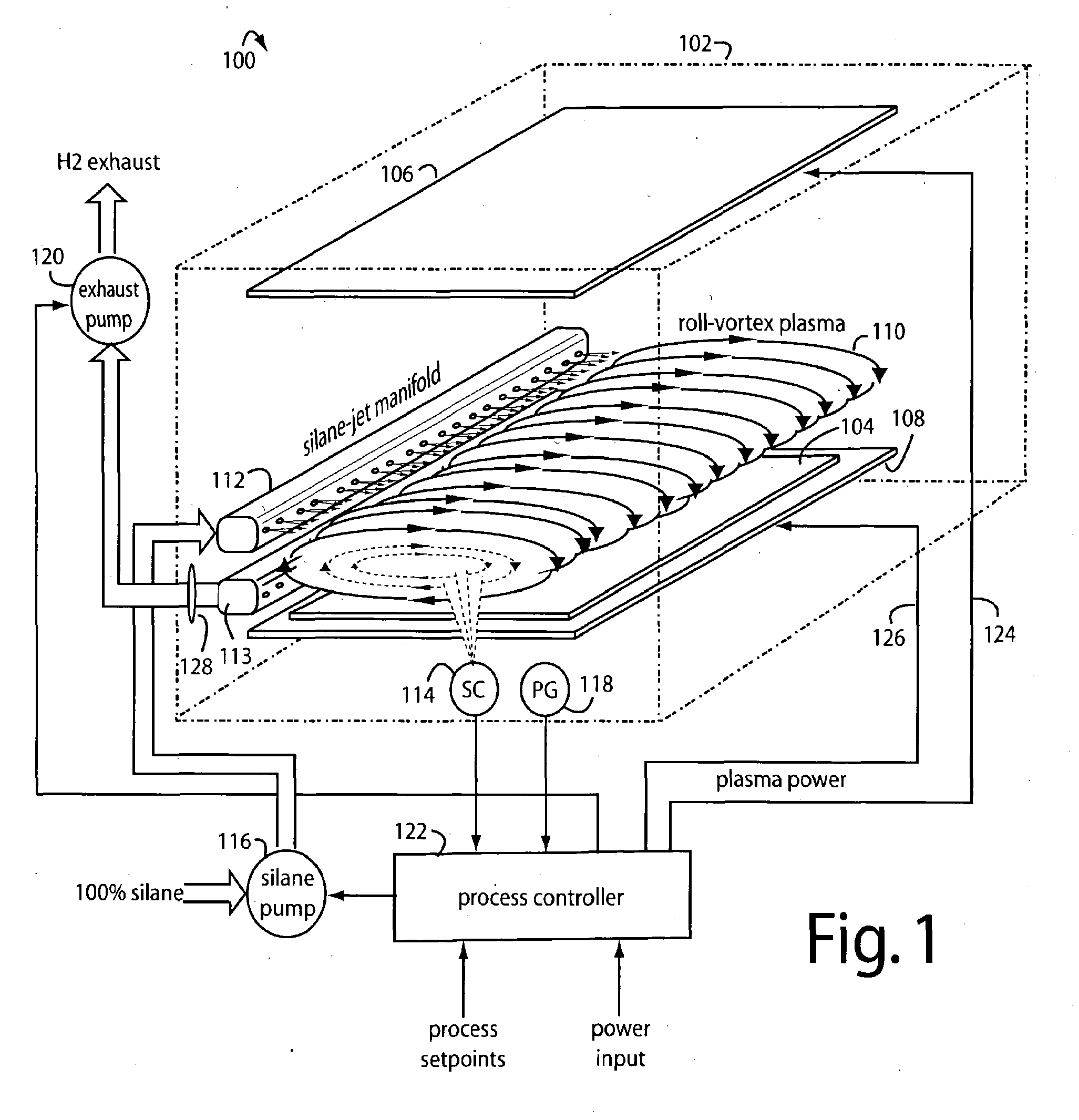 Roll-vortex plasma chemical vapor deposition system