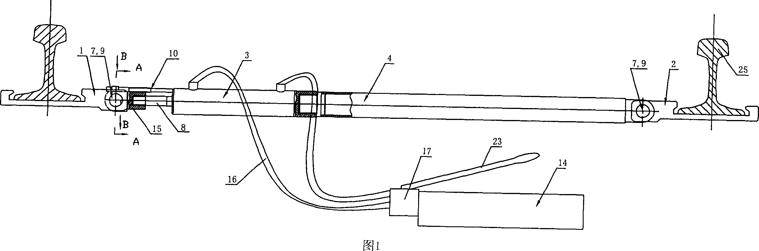 Steel rail space adjuster