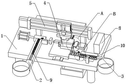 Automatic assembly machine of stationary contact and tension screw stud