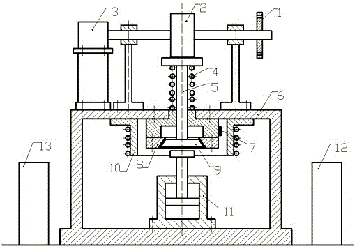 Quick wear test device of engine valve seat ring