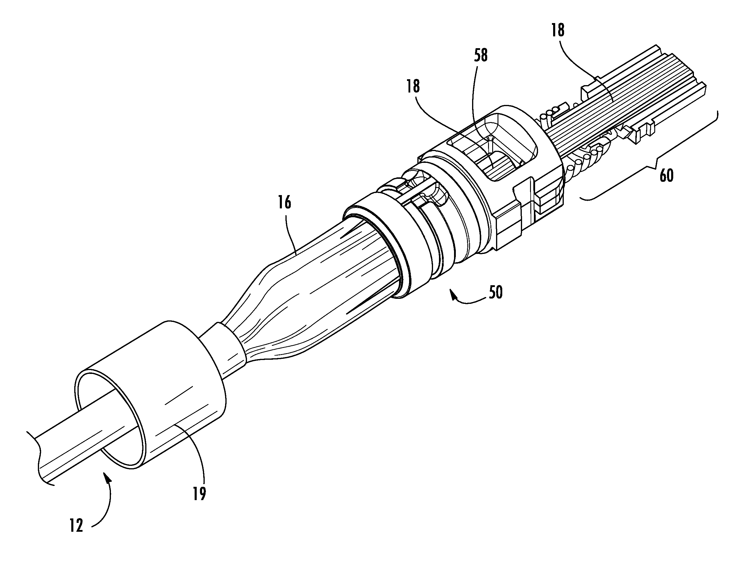 Fiber optic cable assemblies with mechanically interlocking crimp bands and methods of making the assemblies