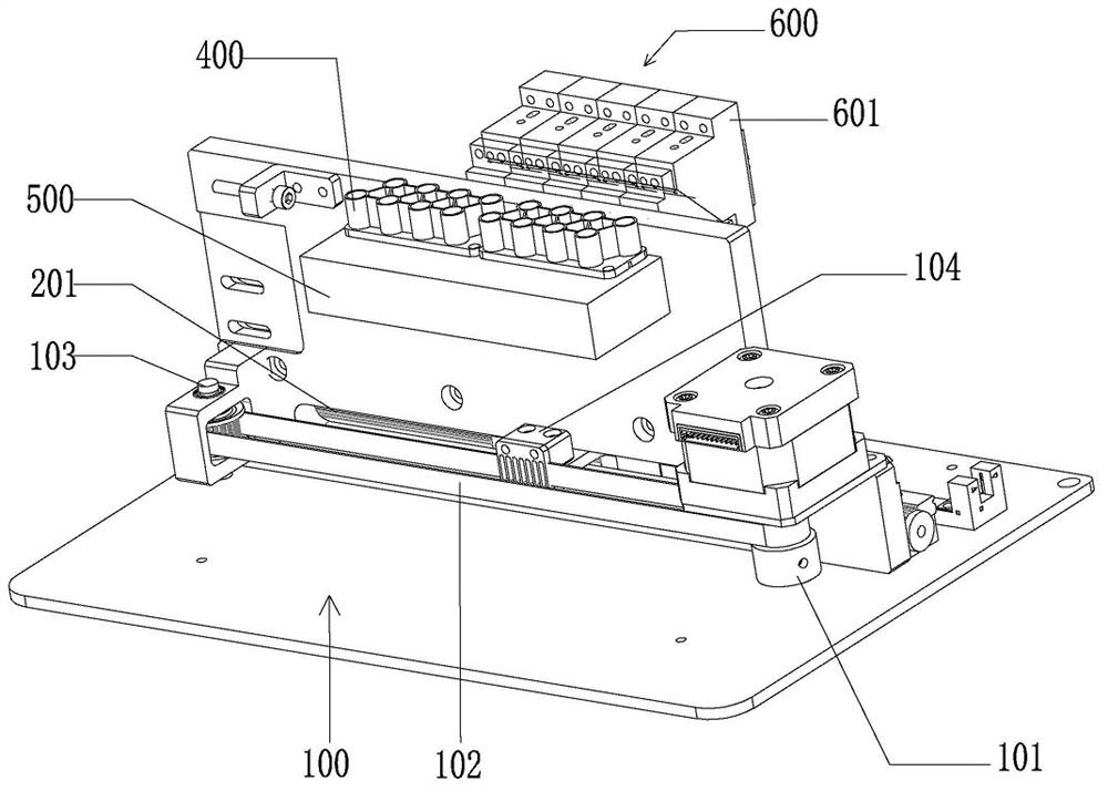 Linear scanning type fluorescence detection system based on no optical fiber and PCR (Polymerase Chain Reaction) instrument