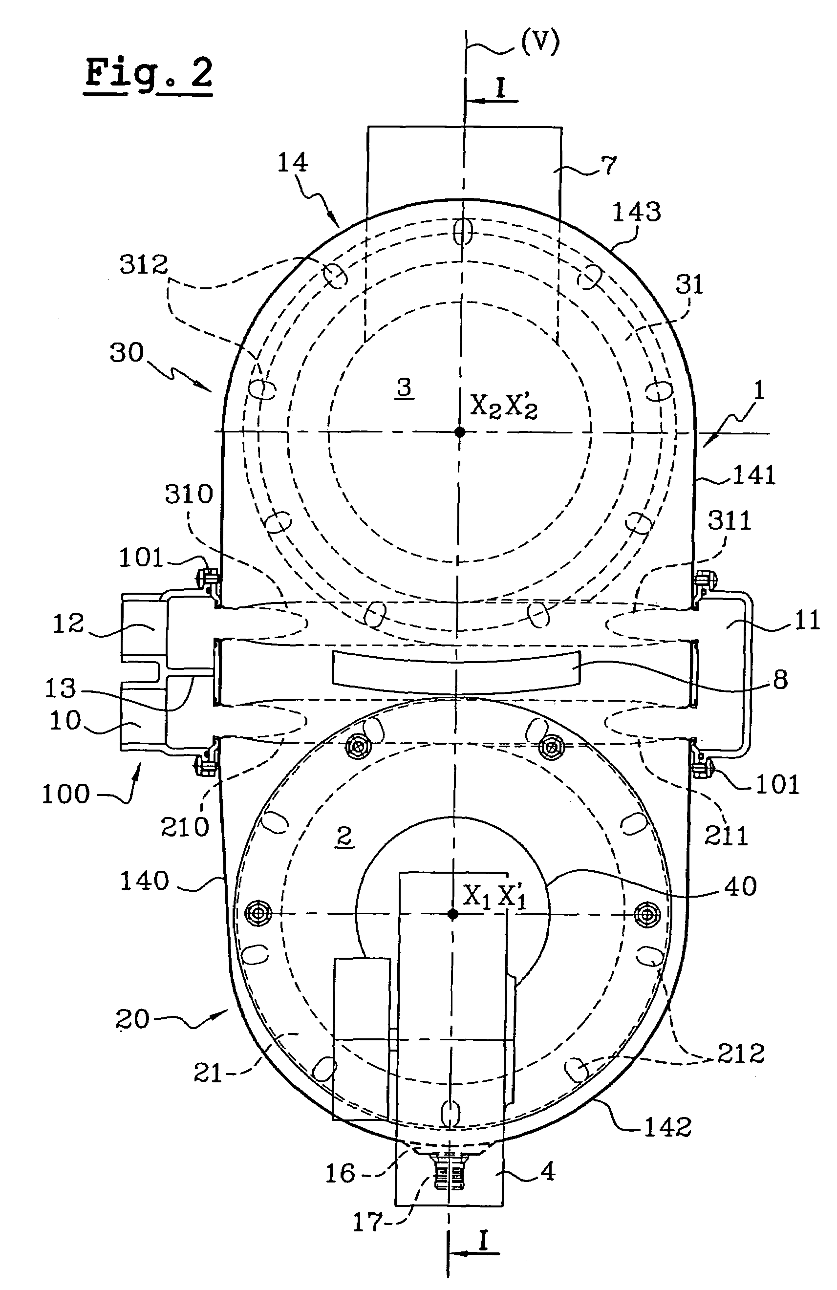 Condensing heat exchanger with double bundle of tubes