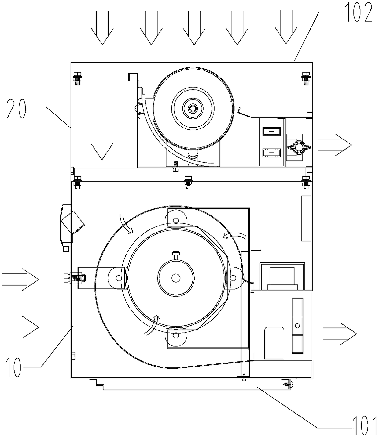 Multi-air-exhaust cooling and heating integrated air curtain with purifying inner circulation function and control method thereof