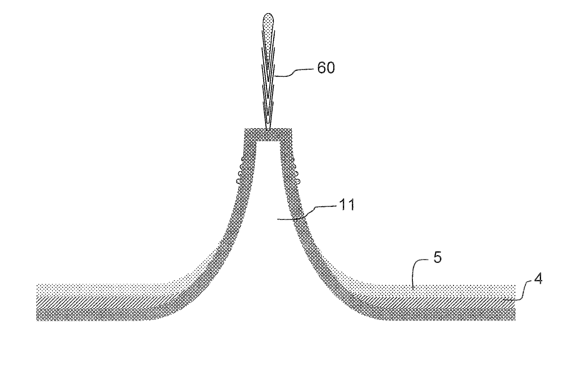 Method for the Collective Fabrication of Carbon Nanofibers on the Surface of Micropatterns Constructed on the Surface of a Substrate and Structure Comprising Nanofibers on the Surface of Micropatterns