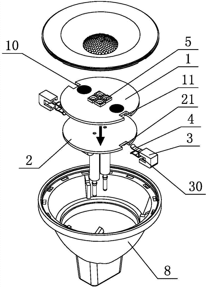 Double-sided substrate for LED (light-emitting diode) lighting and LED lighting device