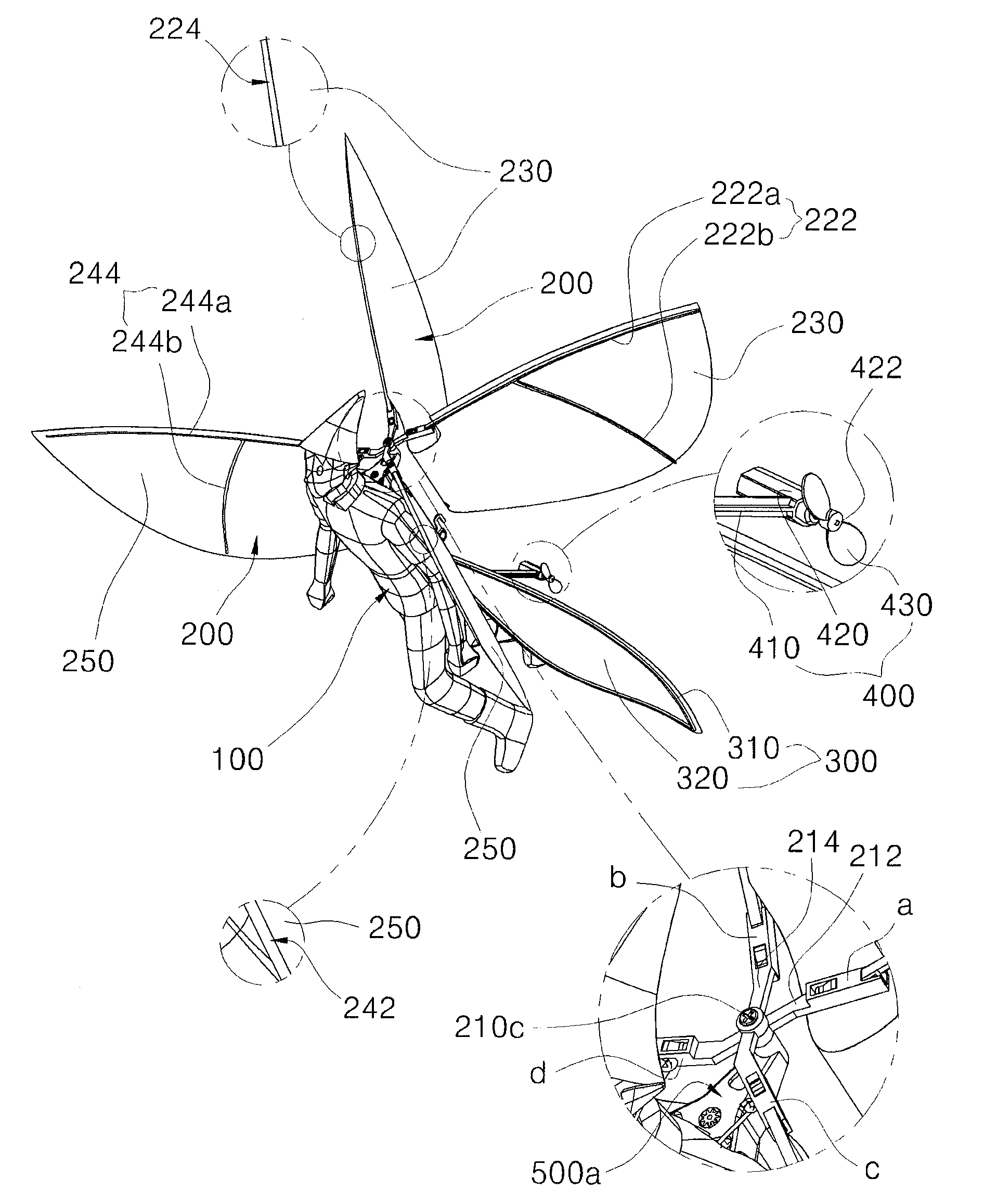 Remote-controlled fluttering object capable of flying forward in upright position