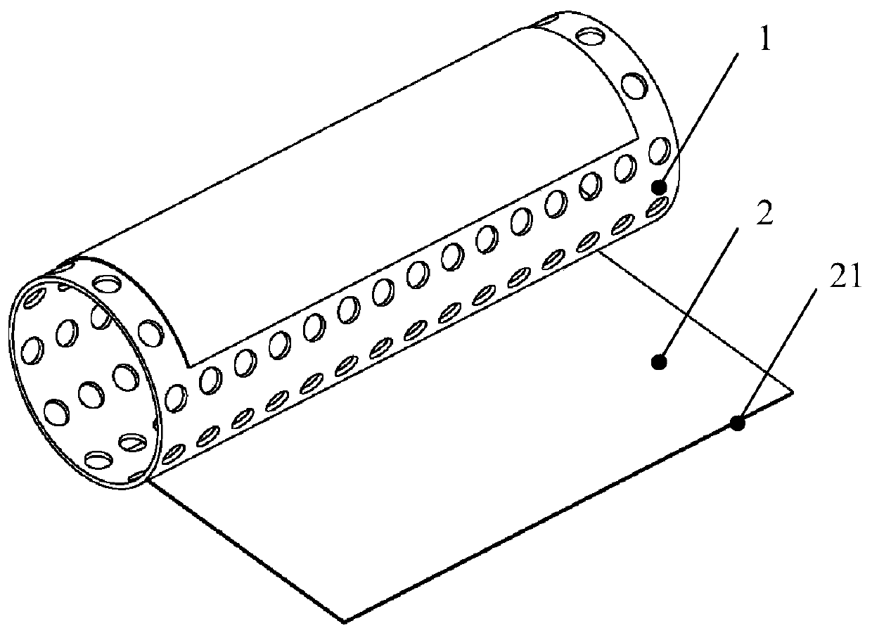 Film with serrated adhesive structure and laminated support thereof