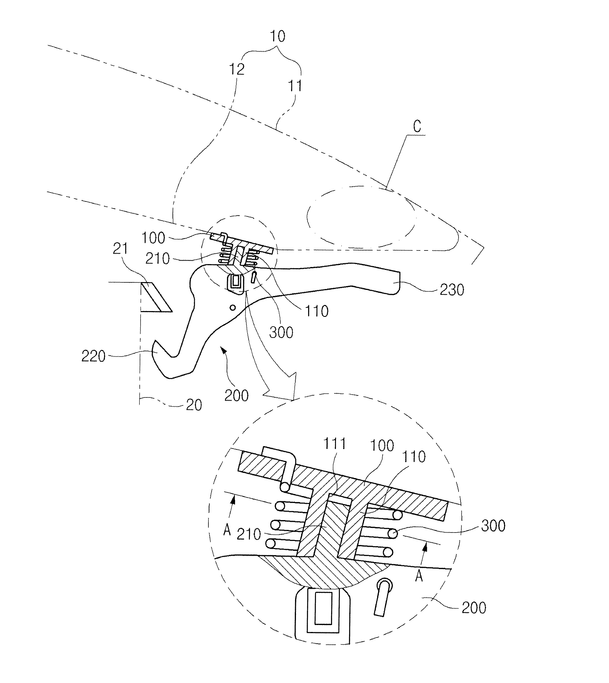 Safety hook structure for hood