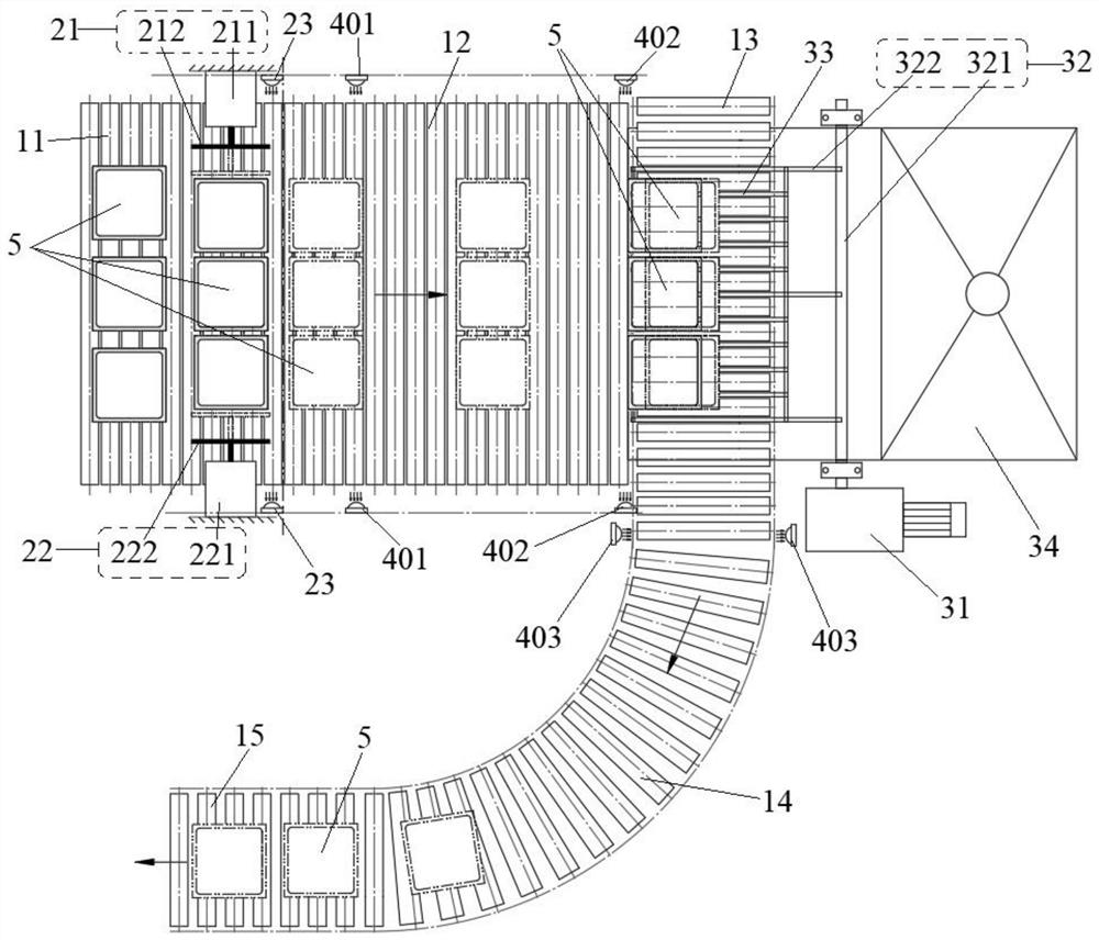 Automatic discharging system and method for saggars of roller kiln