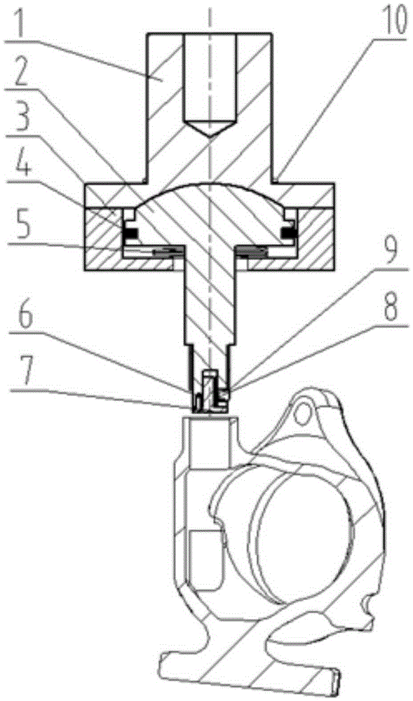 Floating press-fitting turbine shell bushing device and aligning positioning method