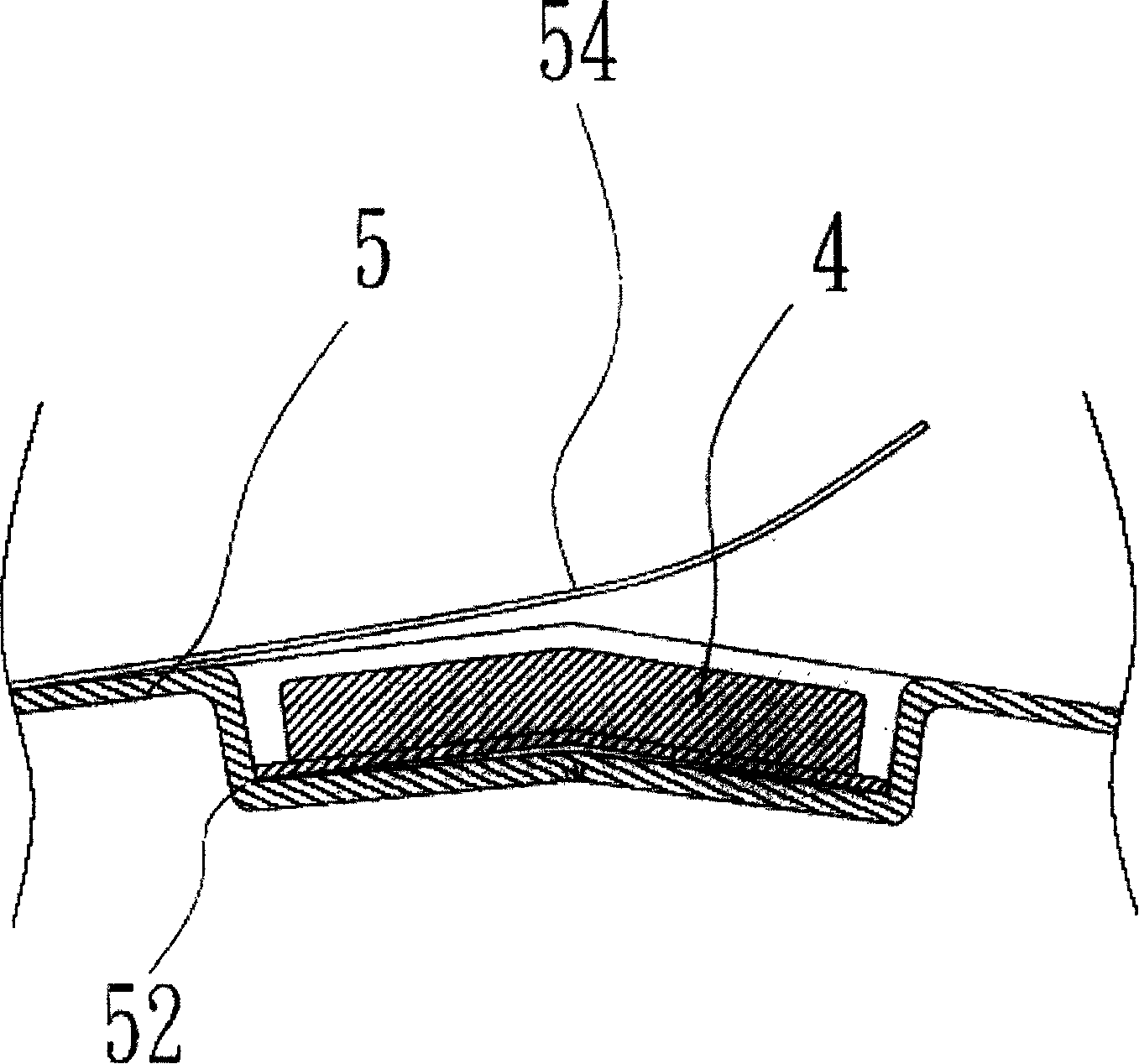 Material strap of large size surface for mounting component with structure increasing part