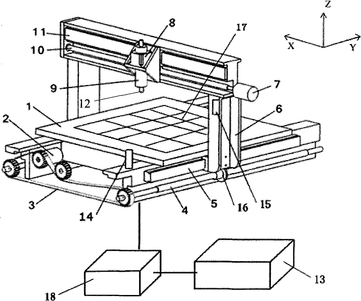 Mechanics sensor array calibrating apparatus and working method thereof