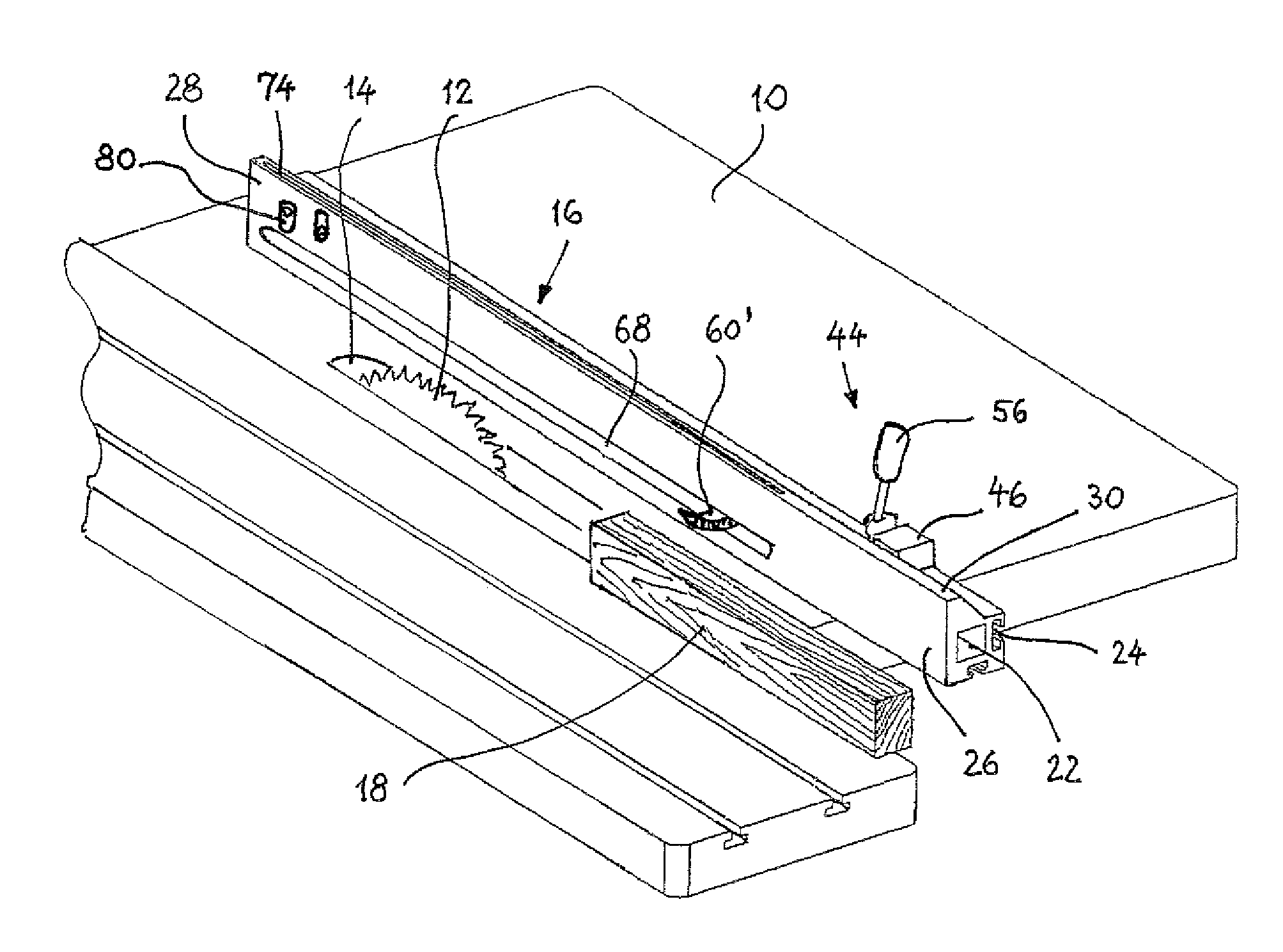 Stop rule for circular saw benches