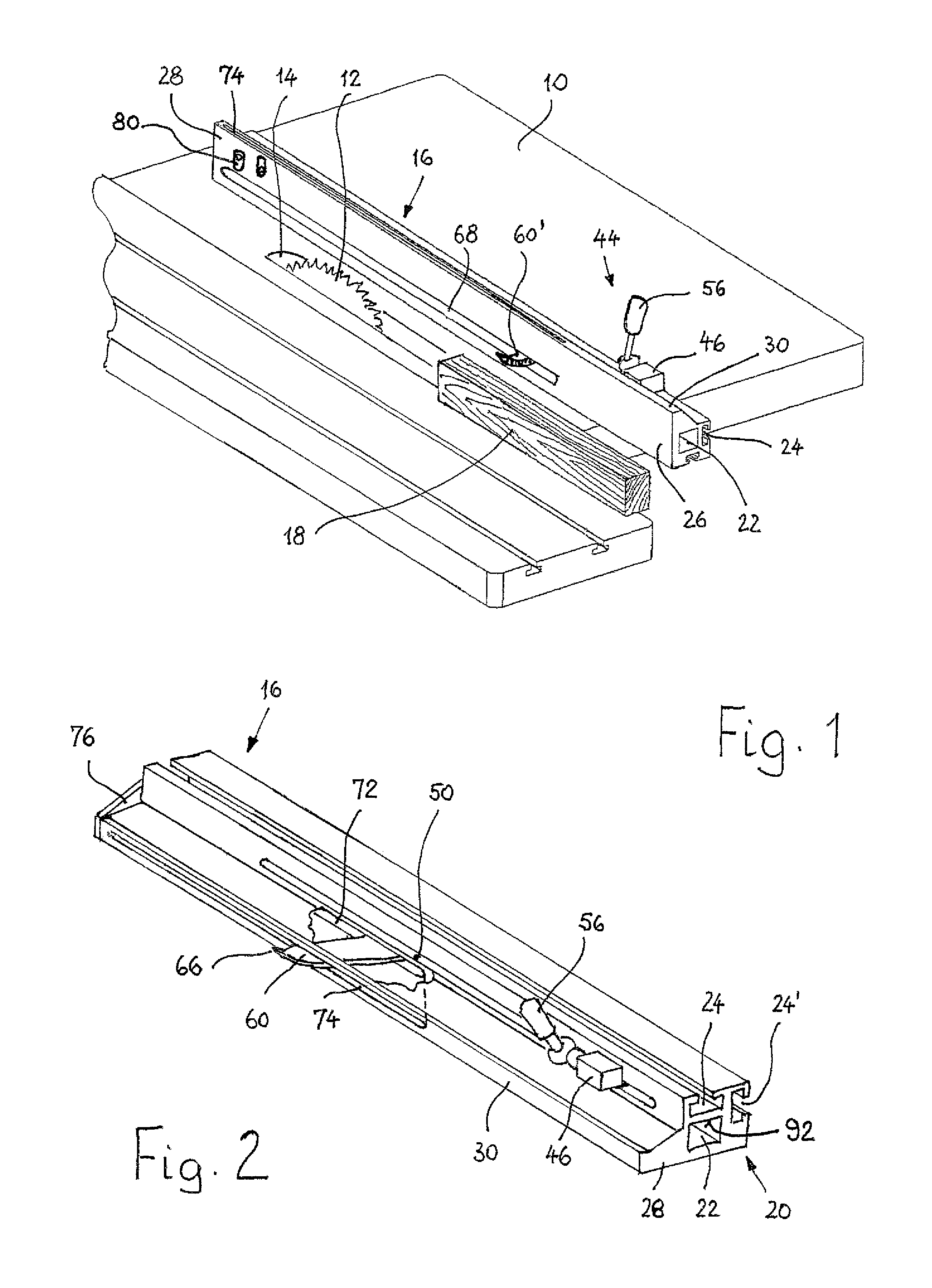 Stop rule for circular saw benches