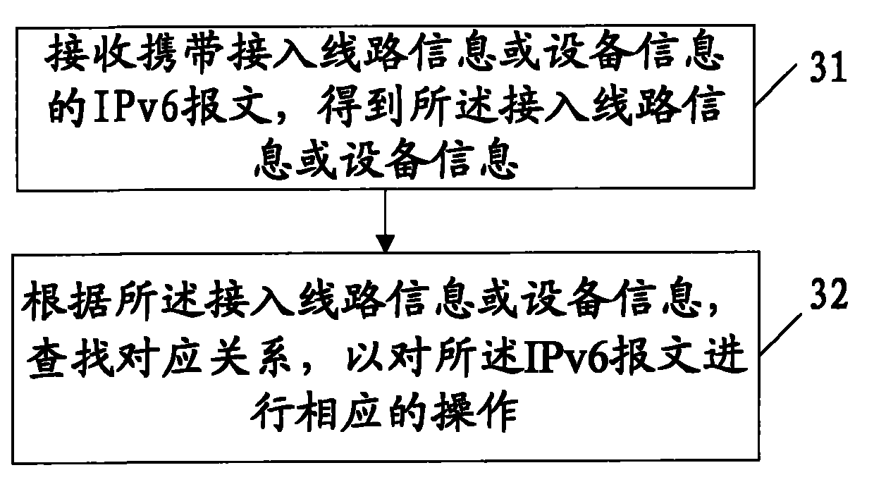 Processing method, equipment and system for Internet protocol version 6 (IPv6) message