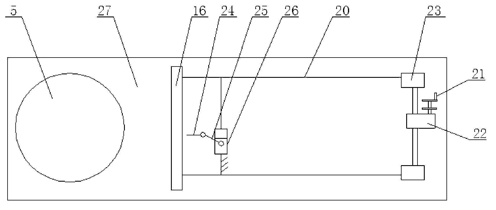 Manual operation vehicle-mounted iron ladle uncovering mechanism device